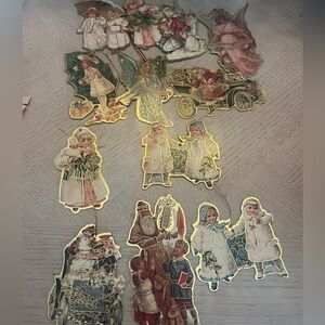 Vintage Christmas Die-Cut Decorations (set of 12)